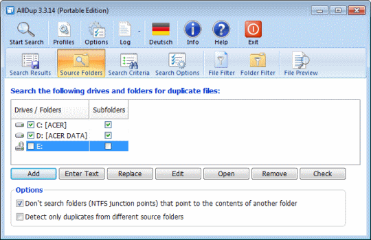 AllDup - Duplicate File Finder