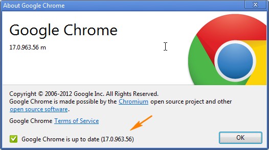 Google Chrome Version Number