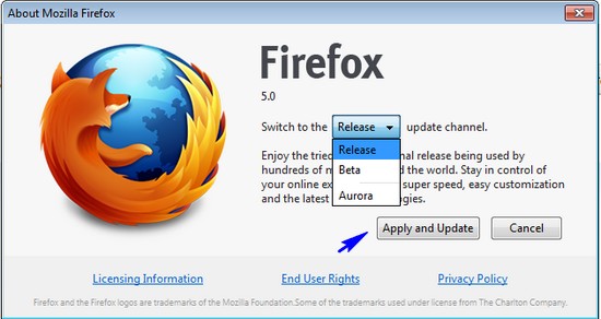 Firefox Update Channel Switcher