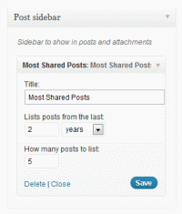 Most Shared Posts Widget