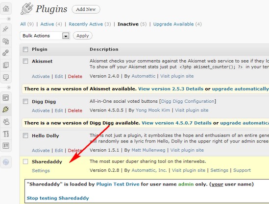 WordPress Active Plugins